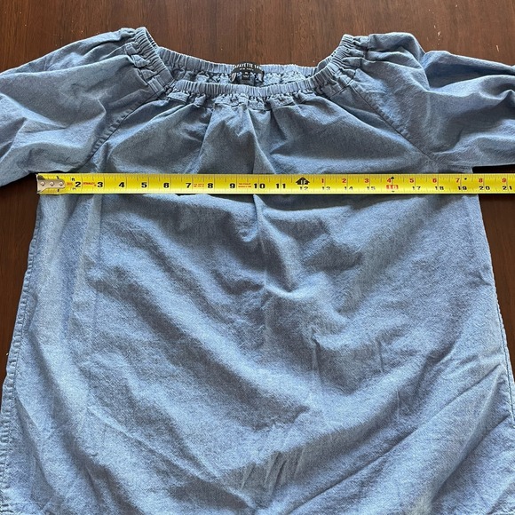 Lafayette 148 Chambray Light Blue Blouse Women's Medium Career Wear 100% Cotton - Picture 8 of 10